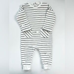 Miles The Label Black and White Striped Jumpsuit Minimalist Design